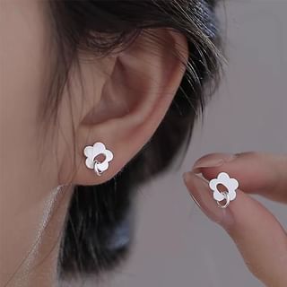 Boucles d'oreilles à tige en argent sterling S925 avec fleur