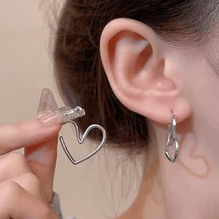 Boucle d'oreille créole en alliage en forme de cœur