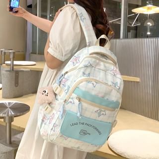 Charm Print Backpack Cartoon Multi-Pocket Bag / Set
