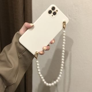 Faux Pearl Strap Phone Case
