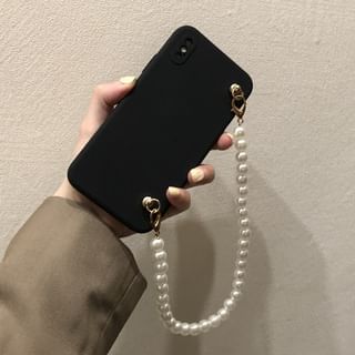 Faux Pearl Strap Phone Case