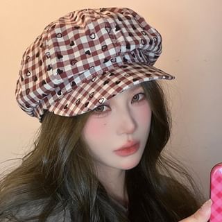 Heart Newsboy Cap Print