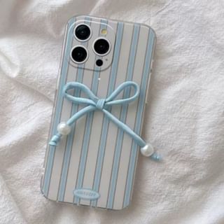 Phone Set Case Pearl Decoration Striped / Bow Adhesive Faux
