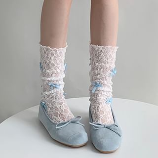 Chaussettes en dentelle avec nœud
