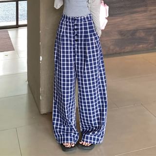 Padded Crop Camisole with Cardigan and Plaid Pants