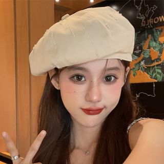 Distressed Plain Beret