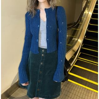 Ribbed Distressed Cardigan