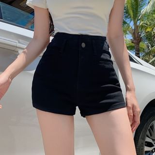 High Waist Denim Hot Pants