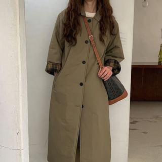 Plain Maxi Single-Breasted Jacket