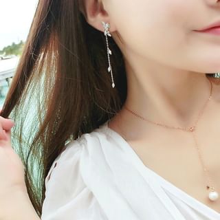Rhinestone Alloy Dangle Earring