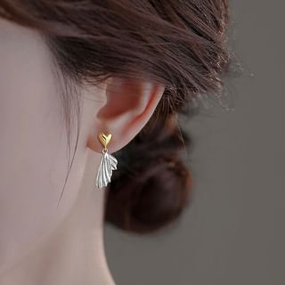 Fish Tail Heart Alloy Drop Earring