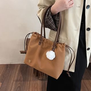 Logo Accent Drawstring Tote Bag