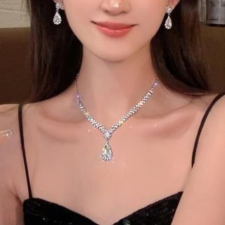 CZ Pendant Necklace / Drop Earring / Set