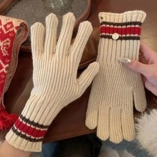 Color Block Knit Gloves