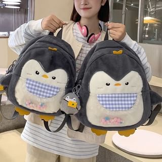 Penguin PVC Panel Fluffy Backpack