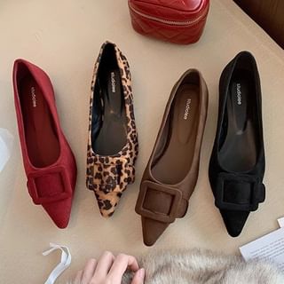 Buckled Pointed Toe Flats