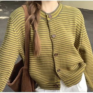 Striped Shawl Collar Button Front Jacket
