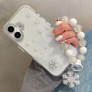 Snowflake Phone Case / Adhesive Decoration / Strap / Set
