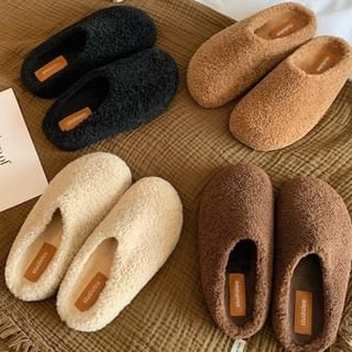 Platform Plain Fleece Mules