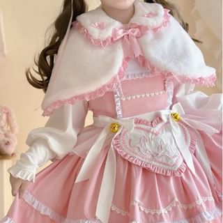 Collared Faux Fur Shrug