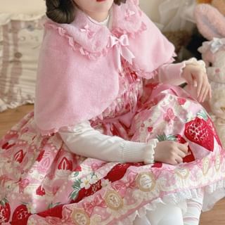 Collared Faux Fur Shrug