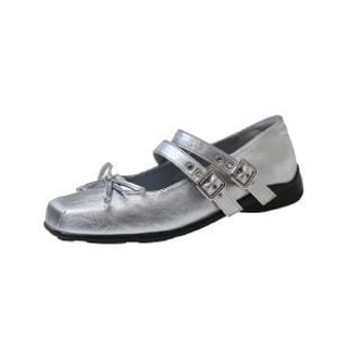 Square Toe Bow Mary Jane Shoes