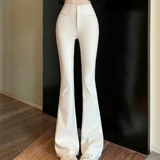 High Rise Plain Bootcut Pants