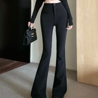 High Rise Plain Bootcut Pants