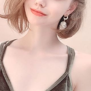 Disc Shell Drop Earring / Clip On Earring