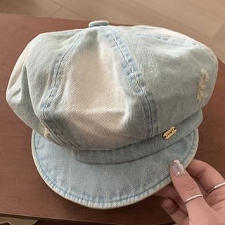 Washed Distressed Denim Newsboy Cap