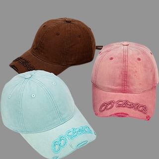 Embroidered Baseball Cap Washed Lettering