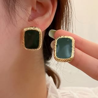 925 Sterling Silver Square Stud Earring