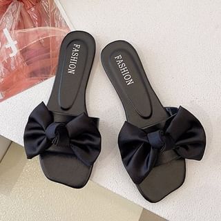 Slide Satin Bow Sandals