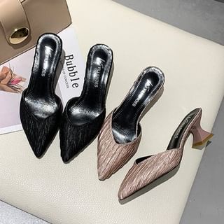 Pointed Heel Mules Toe Kitten