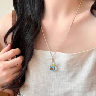 Goldfish Pendant Beaded Necklace