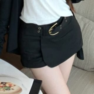 Scoop Neck Tank Top, Cardigan & High-Waisted Mini Skort Set