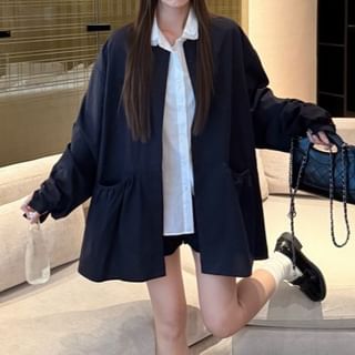 Lace-Trimmed Sleeved Blouse or Trench Coat