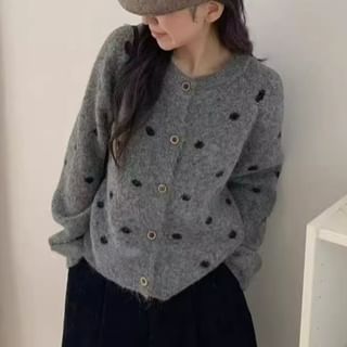 Round Neck Dotted Cardigan