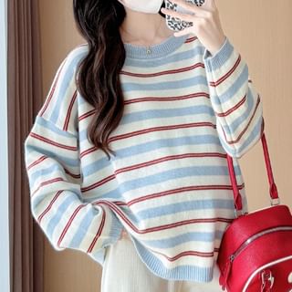 Maternity Striped Crewneck Sweater