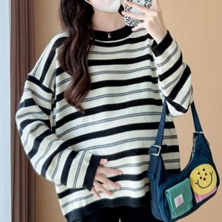 Maternity Striped Crewneck Sweater
