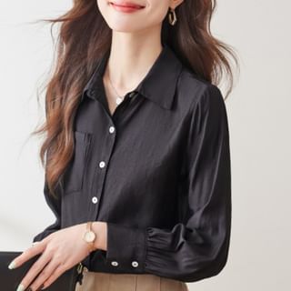 Three-Quarter Sleeve Collared Classic Shirt