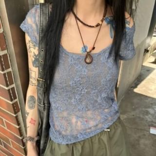 Off Shoulder Lace T-Shirt