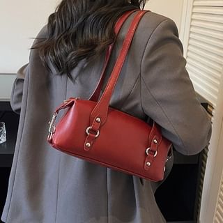 Plain Faux Leather Tote Bag