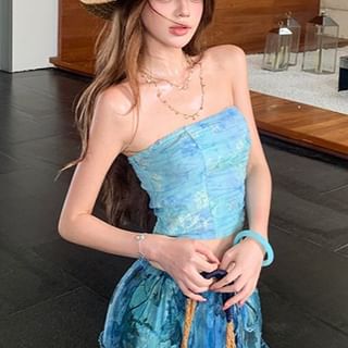 Tie Dye Tube Top & Frill Skirt Set
