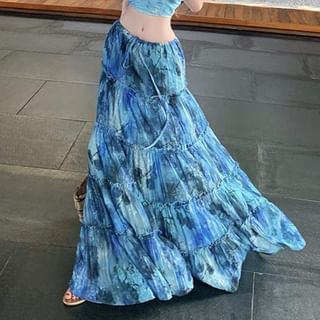 Tie Dye Tube Top & Frill Skirt Set