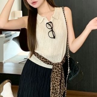 Collared Knit Tank Top
