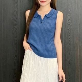 Collared Knit Tank Top