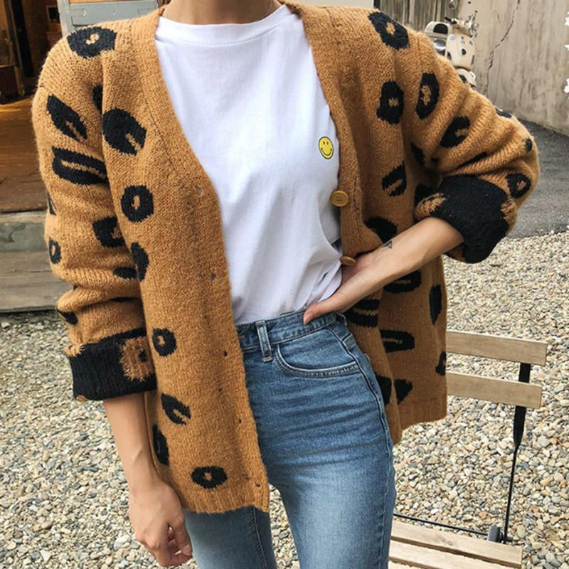 Brown Lips Cardigan