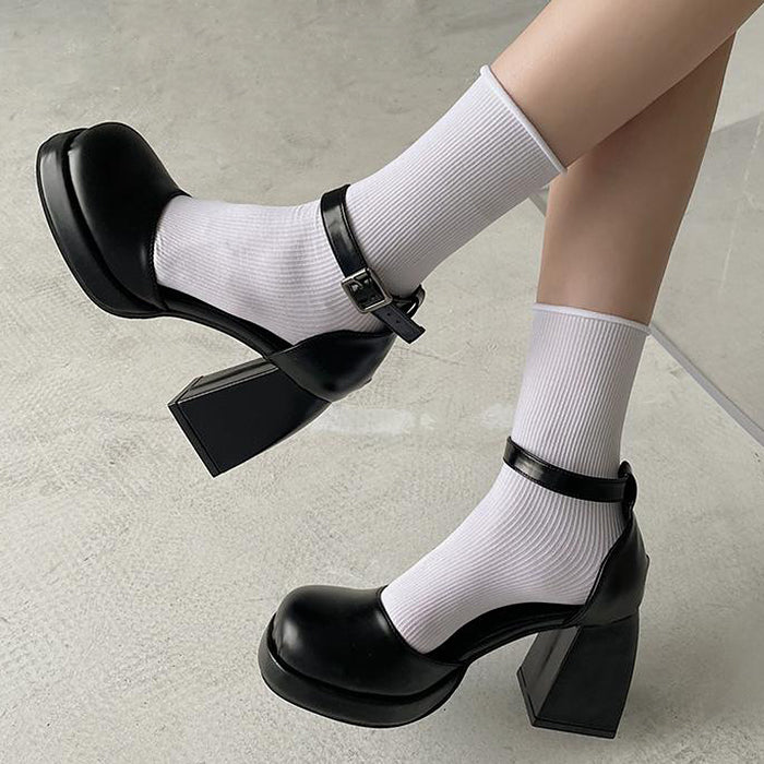 Schwarze Lolita Plateauschuhe