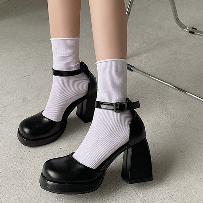 Schwarze Lolita Plateauschuhe